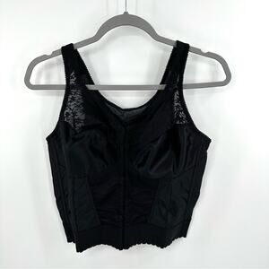 Exquisite Form Front Closure Longline With Lace Posture Bra in black Size 38D